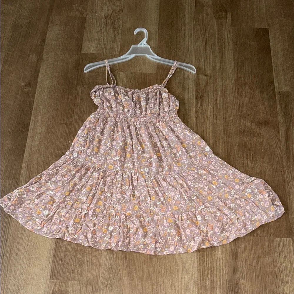 Floral Mini Dress in Brown and Yellow